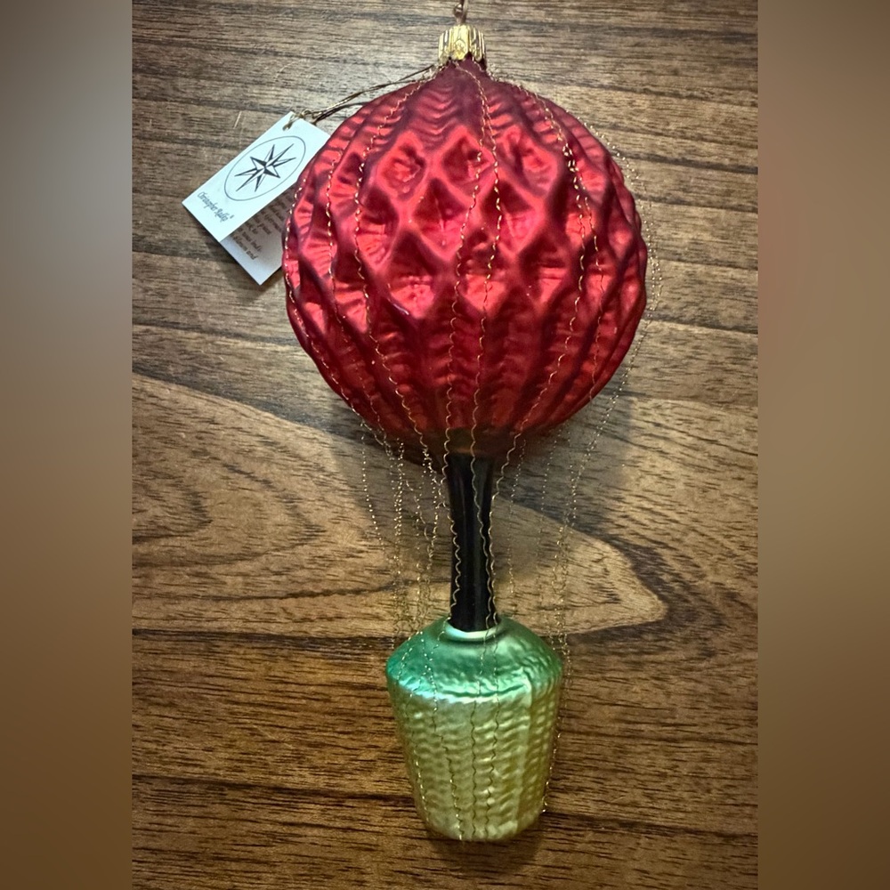 Christopher Radko Red and Green Balloon Ornament
